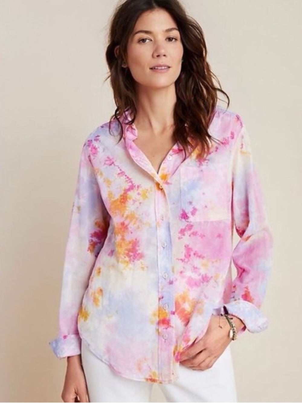 Anthropologie Pilcro The Cate Classic Tie-Dye Buttondown